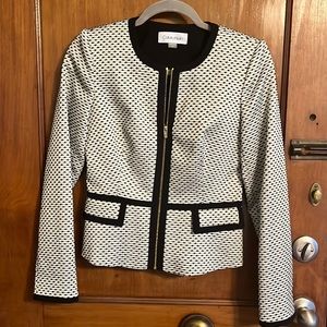 Calvin Klein white and black blazer